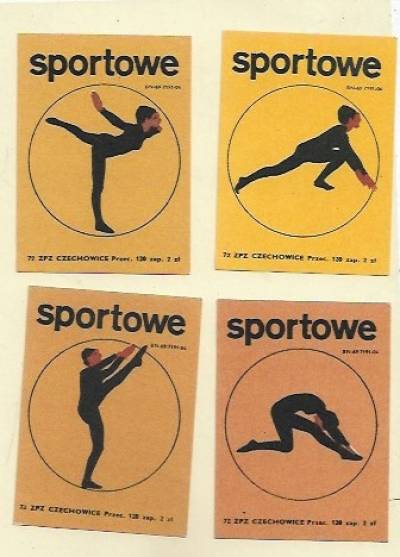 Sportowe - seria 4 większych etykiet, gimnastyka artystyczna, 1972