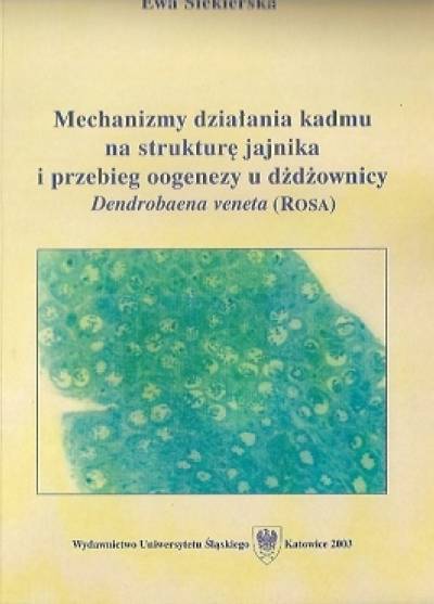 Ewa Siekierska - Mechanizmy działania kadmu na strukturę jajnika i przebieg oogenezy u dżdżownicy Dendrobaena veneta (Rosa)