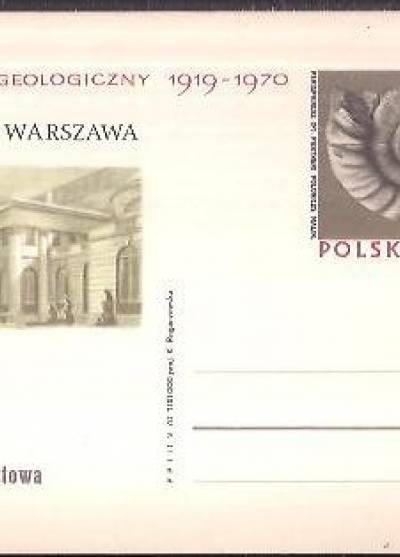 K. Rogaczewska - Instytut Geologiczny 1919-1970 (kartka pocztowa)