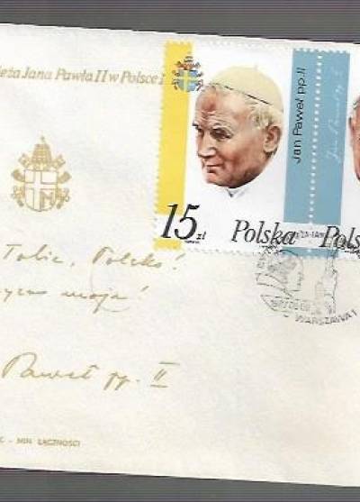III wizyta papieża Jana Pawła II w Polsce (koperta FDC - na pierwszy dzień obiegu, 2 znaczki)