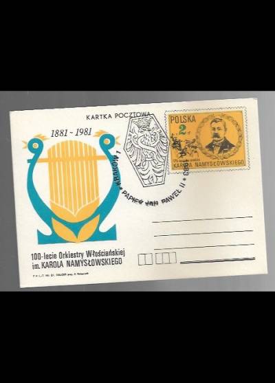 A. Balcerzak - 100-lecie Orkiestry Włościańskiej im. Karola Namysłowskiego (kartka pocztowa)