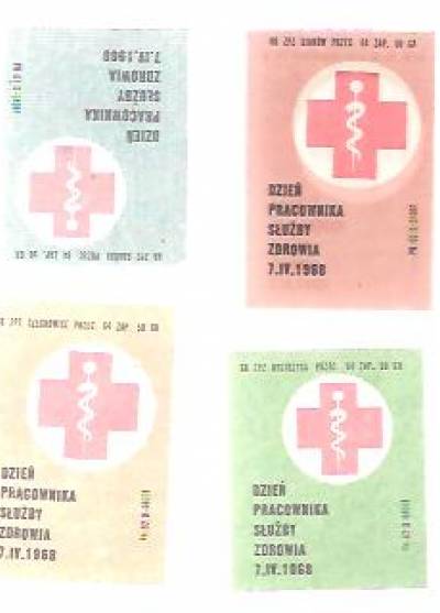 Dzień pracownika służby zdrowia 7.IV.1968 (seria kolorystyczna 5  etykiet)