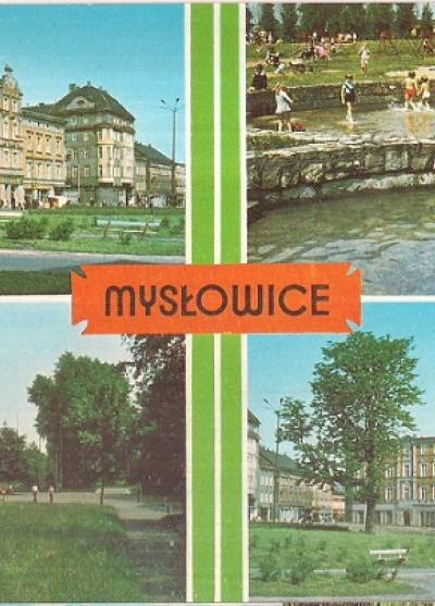 fot. J. Tymiński, A. Stelmach - Mysłowice - mozaika: Plac Wolności - plac zabaw - muszla koncertowa - widok z Placu Wolności w kierunku Grunwaldzkiej (1980)